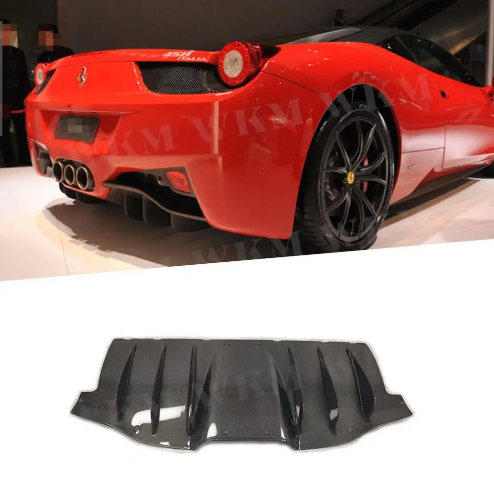 

Carbon Fiber / FRP Rear Bumper Lip Diffuser Spoiler For Ferrari 458 2011-2014 Fins Shark Style Skid Plate