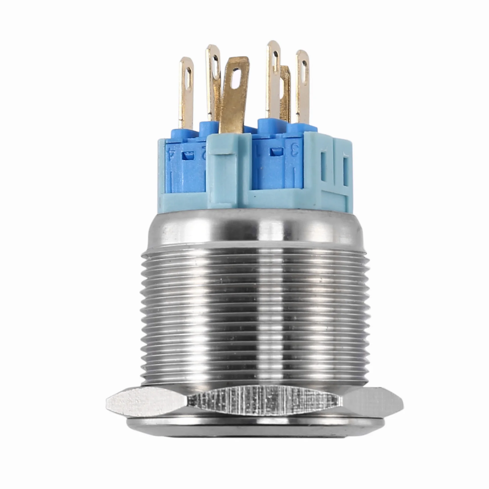 ABLG Mounting Thread Flat Round Latching Stainless Steel Waterproof Push Button Switch With Light
