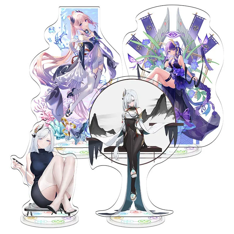 Game Peripheral Impact Acrylic Stand Yuan Shen Figure Yae Miko Hu Tao‌ Xiao‌ Ningguang‌ Keychain Desk Decoration Model Ornament