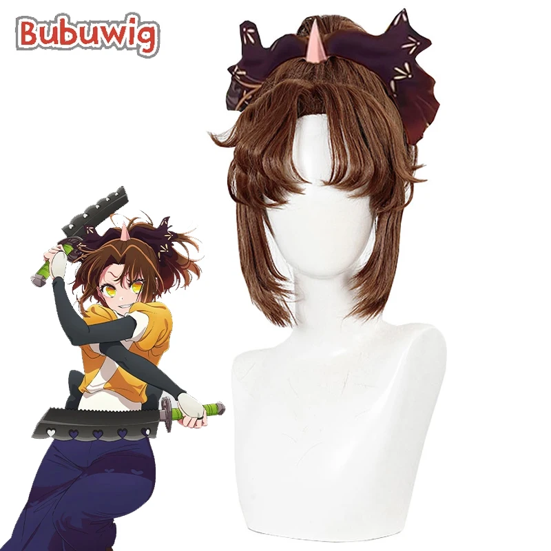 

Bubuwig Synthetic Hair Arima Kana Cosplay Wigs Oshi no Ko Season 2 Arima Kana Stage 30cm Short Brown Ponytail Wig Heat Resistant