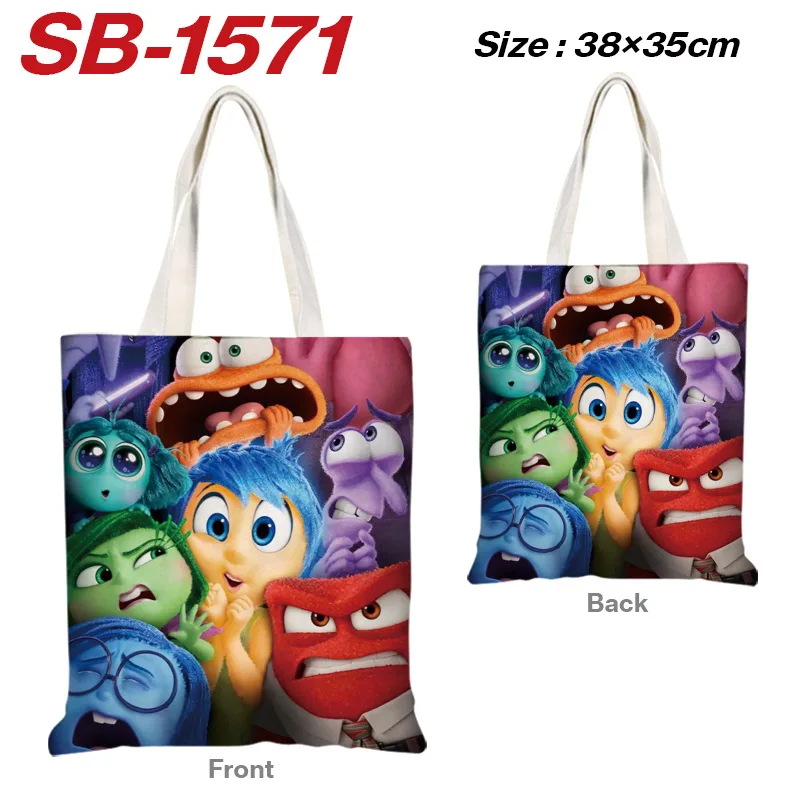 Inside Out 2 Disney Tote Bag stampa a colori borse di tela Shopping Handbag borsa a tracolla da donna borse riutilizzabili per cartoni animati