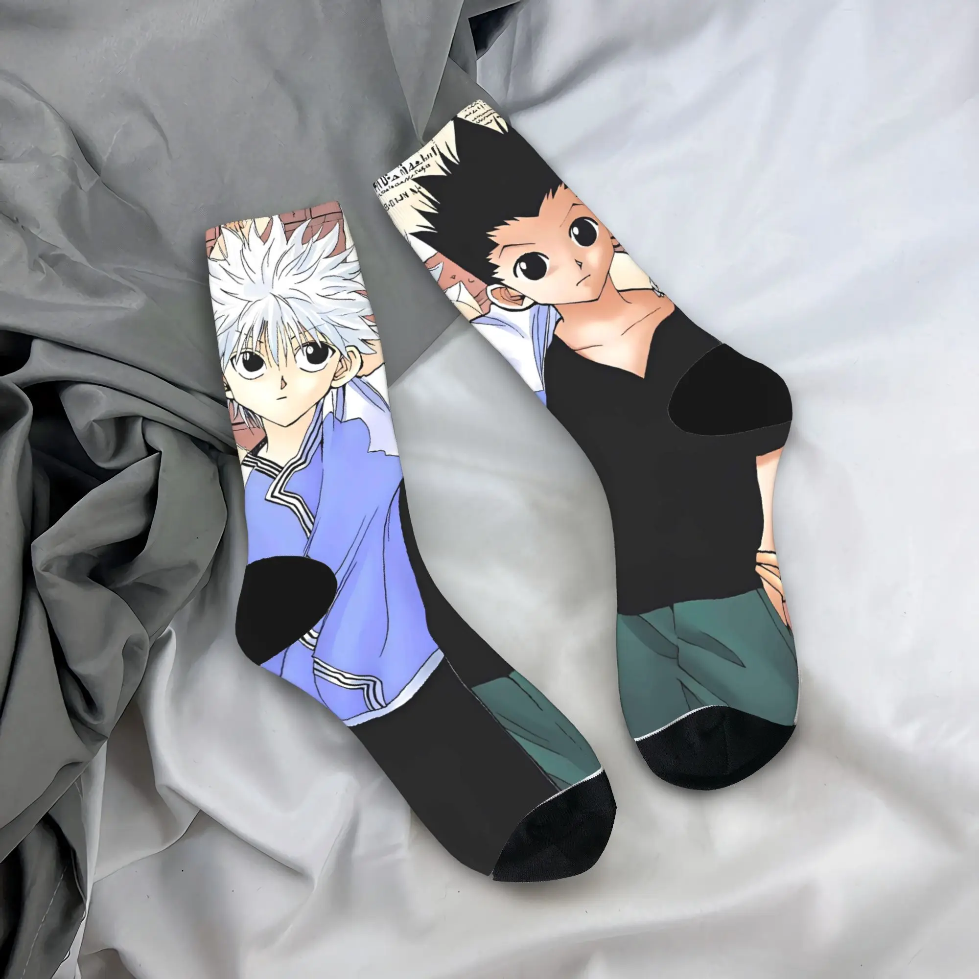 جوارب Gon X Killua-HXH جوارب جرافيك غير قابلة للانزلاق للبالغين جوارب رجالية قابلة للتنفس للشتاء والترفيه والتسلق
