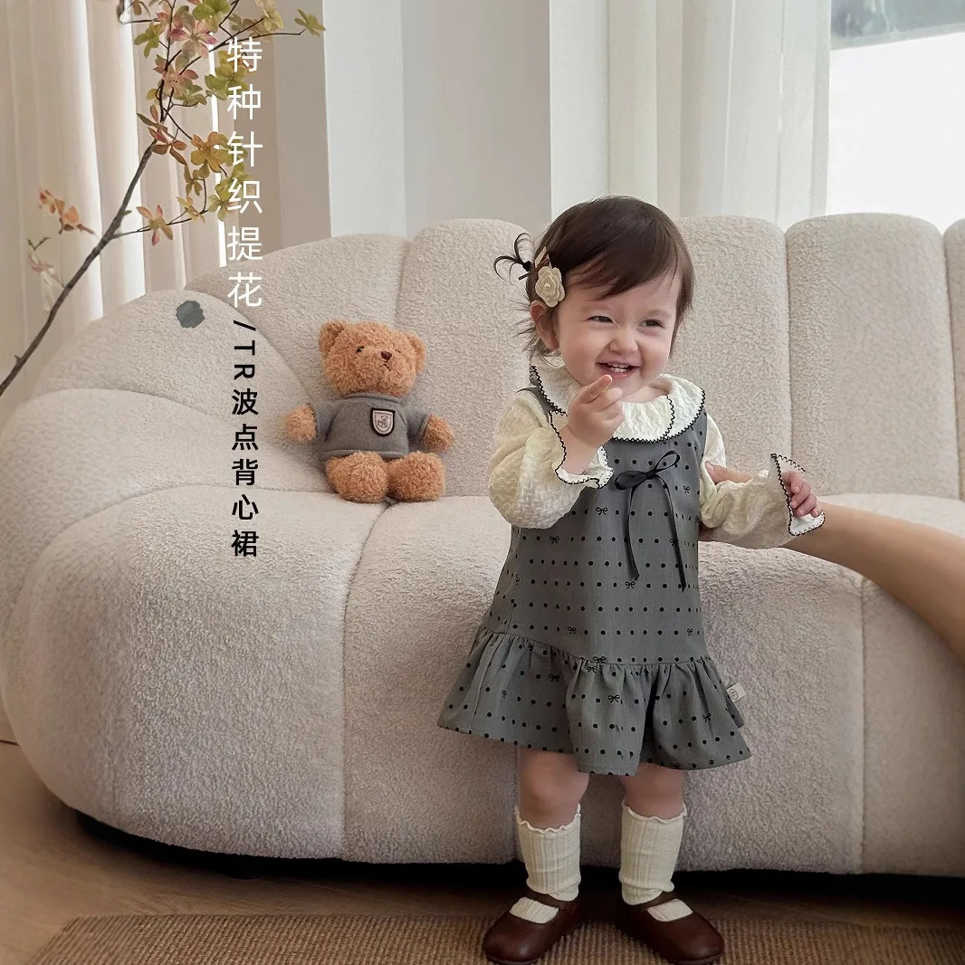 

Girls' Korean Version Doll Shirt 2025 New Autumn Children's Fashion Long Sleeved Base Shirt, Baby's Stylish Autumn T-shirt