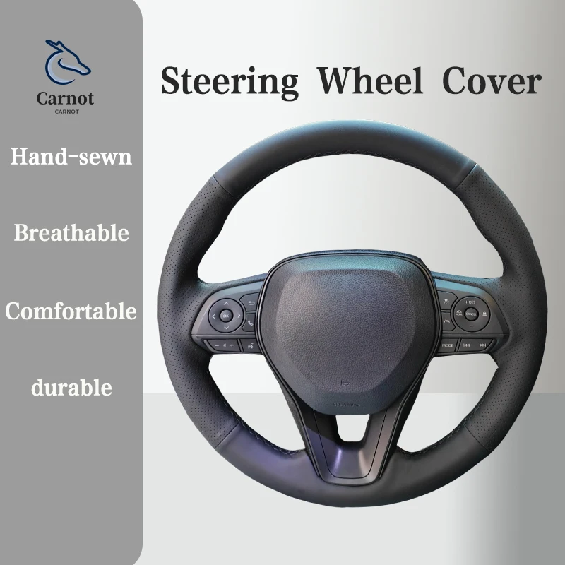 

Microfiber Leather Car Steering wheel Cover For Toyota Avalon Camry Crown 2018-2021 RAV4 Handle Cover Interior Car Accessories