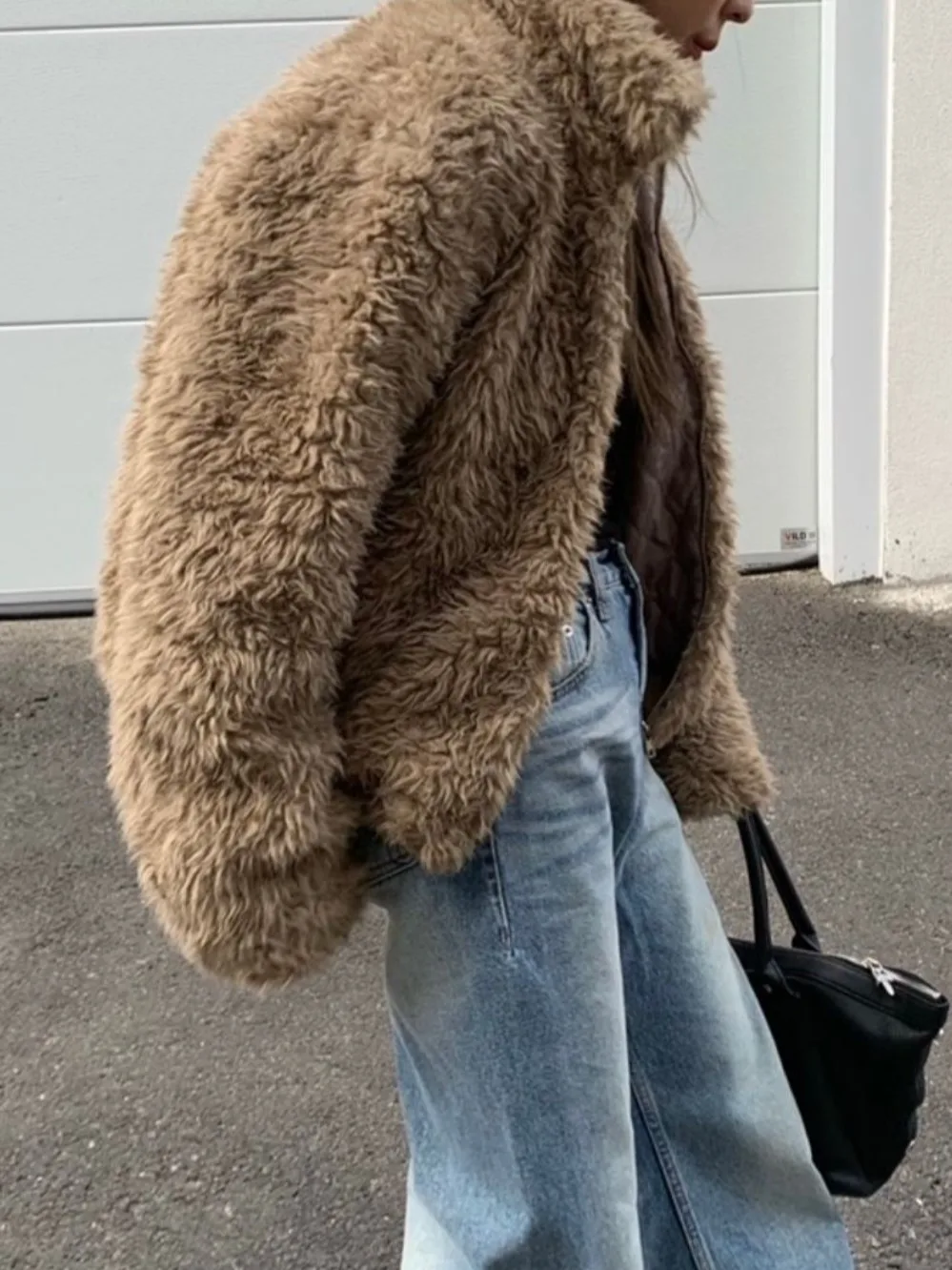 Koreaanse Faion Thiened Winterjas Dames Rits Loose Fit Pluizige Bovenkleding Sli Design Lente Herfst Winter Seizoensgebonden Slijtage