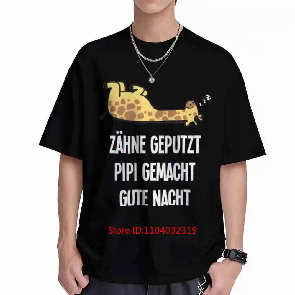Giraffe Good Night Short Sleeve Tee 100% Cotton T-Shirt