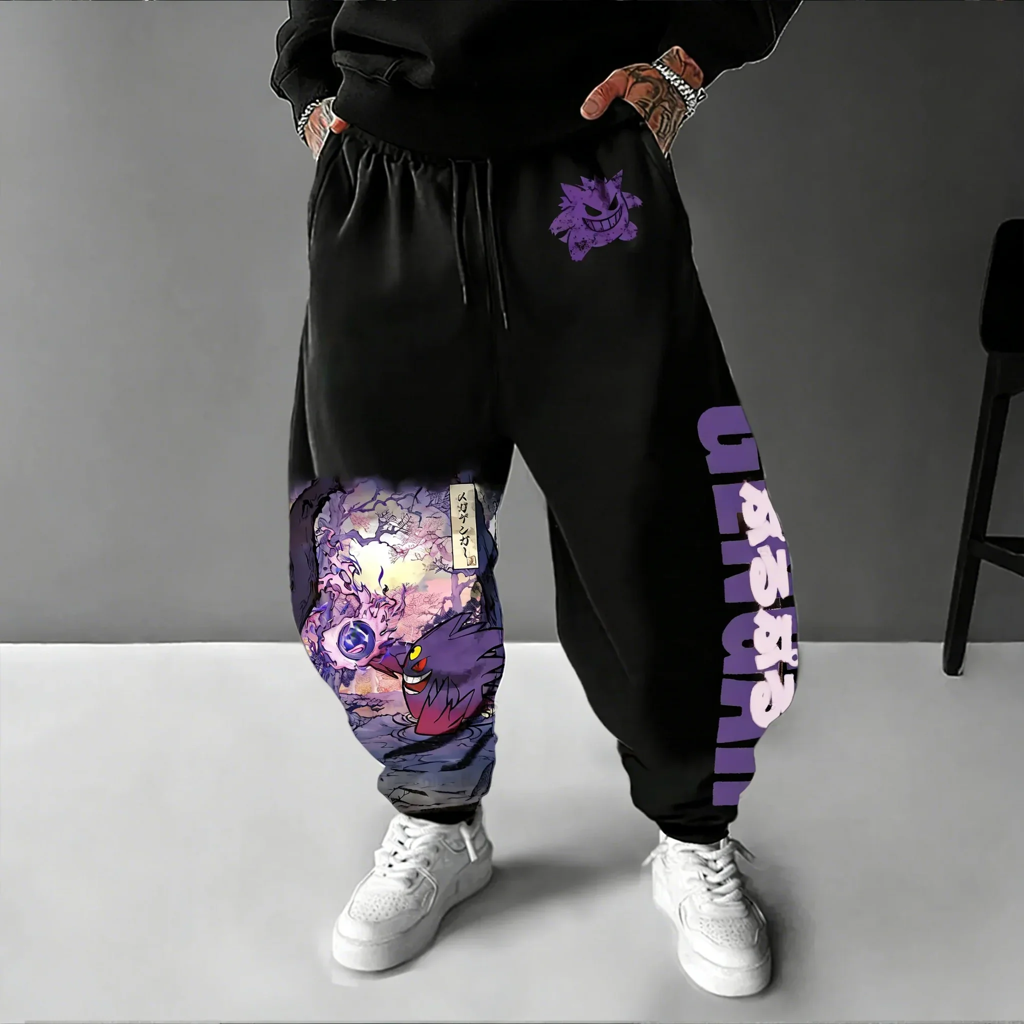 

Спортивные штаны с принтом Pokemon Game для мужчин и женщин, весенне-летние, в стиле стрит-хип-хоп, универсальные, повседневные, свободные, в стиле Y2K, с завязками.