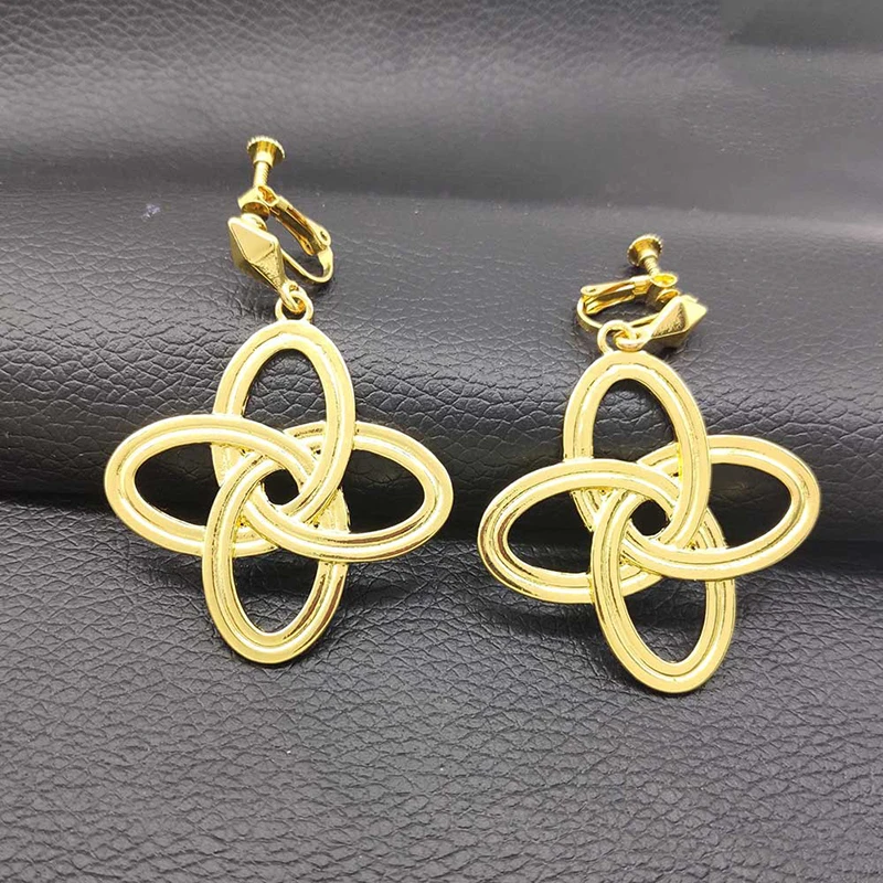 Game Honkai: Star Rail Penocony Cosplay Mobius Jewelry Eardrop Geometry Pattern Pendant Alloy Ear Clips Stud Earring Cos Props A