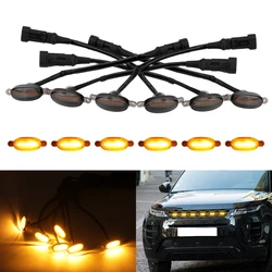 LED Amber Grille Lighting Kit Car Eagle Eye Light 12V Front Grille Lighting Universal 6 SMD 3030