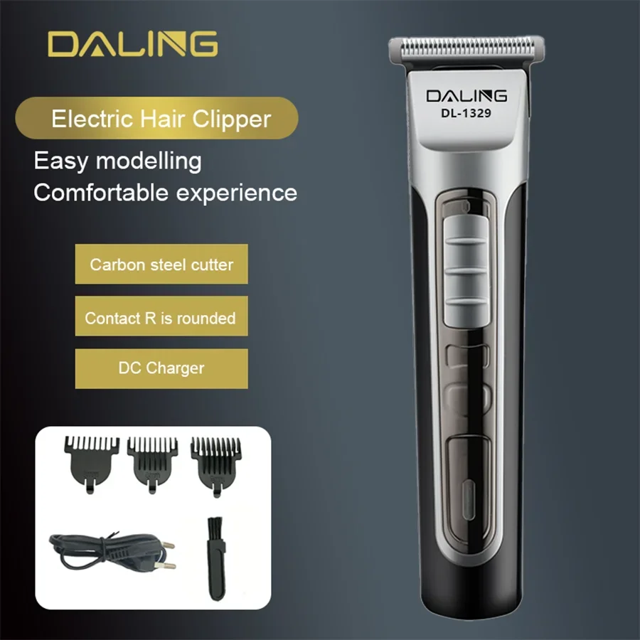 DALING DL-1329 household rechargeable electric hair clipper, noise reduction design, professional cordless electric hair clipper