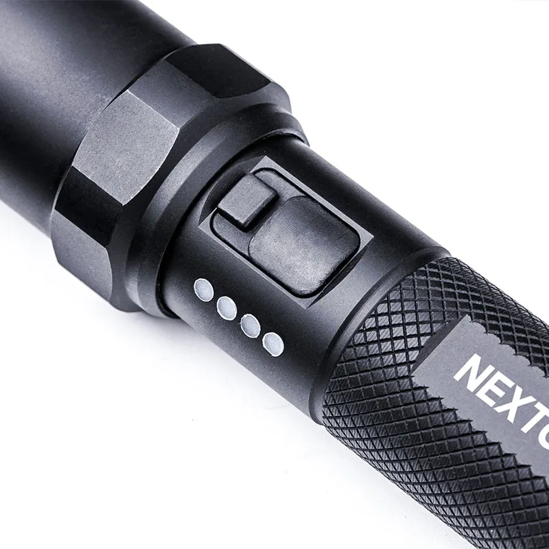 Nextorch P8 Rechargeble Compact Duty/Tactical Flashlight, 1300 Lumens 18650 Battery, Type-C Direct Charging, Steel Strike Bezel