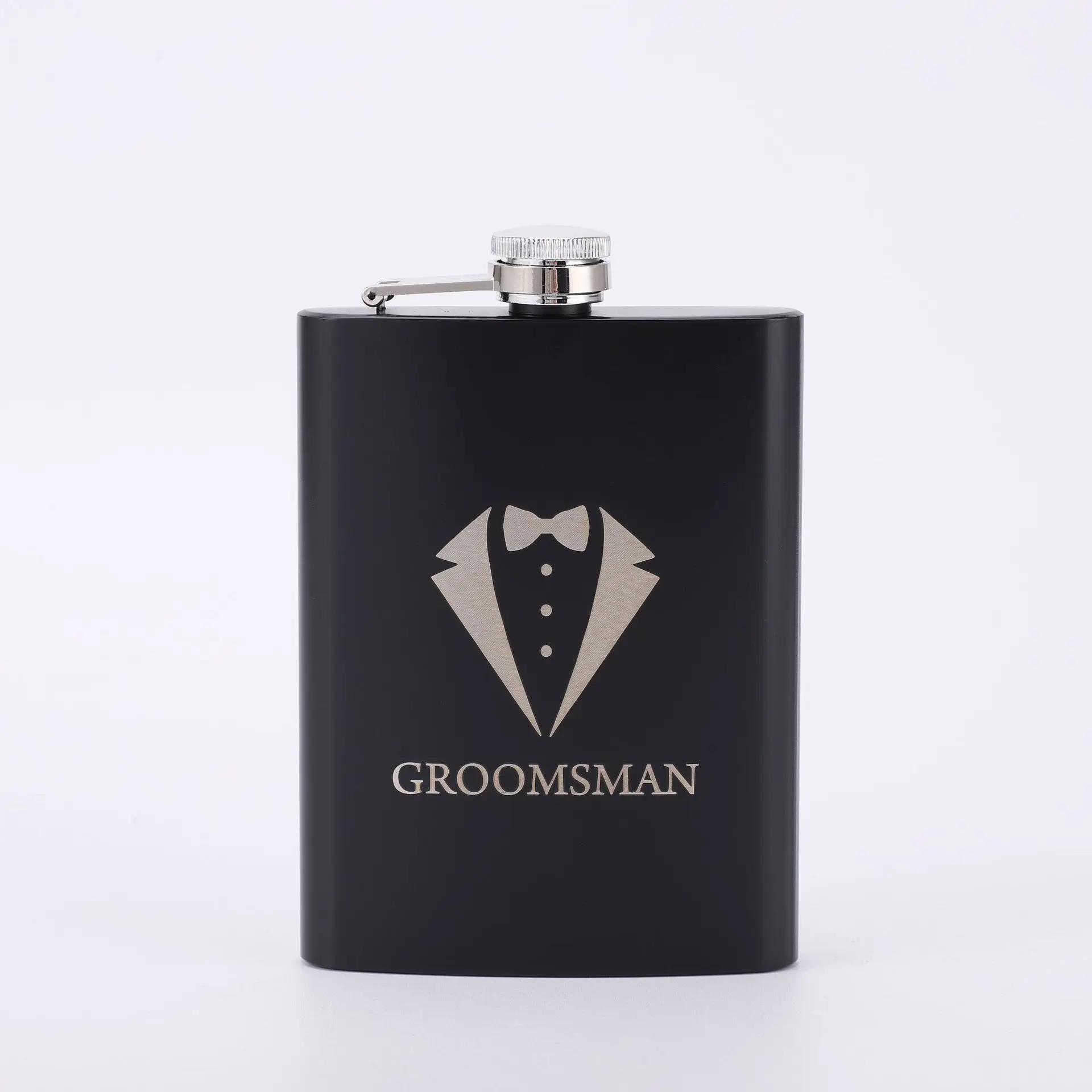 Groomsman Gifts Flask Men 8 oz Groomsman Proposal Gifts Stainless Steel Tuxedo Hip Flask Bachelor Party Favors Wedding Proposal