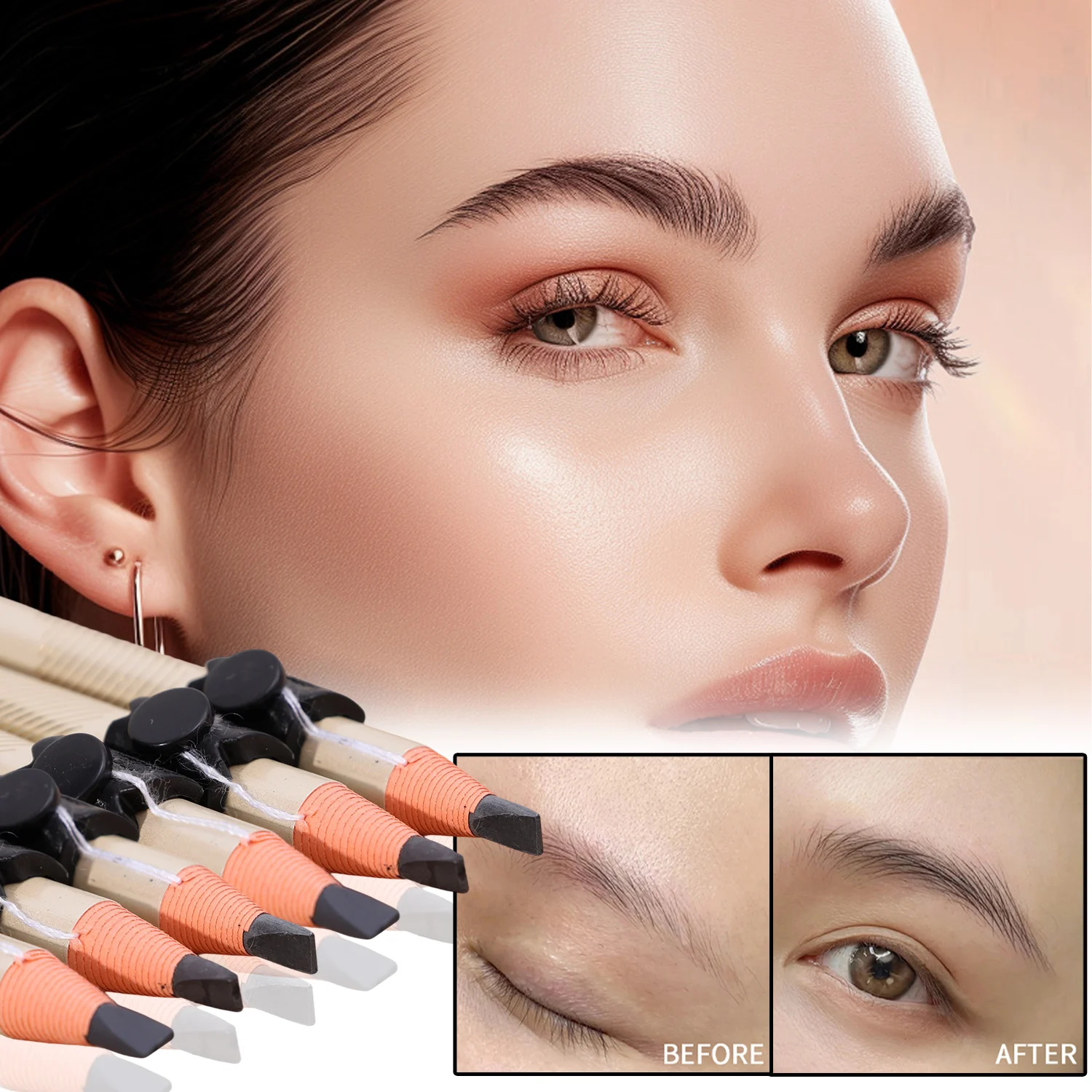 Pull Line Eyebrow Pencil Waterproof Eyebrow Enhancers Long Lasting Brow Cosmetics Professional Makeup Brow Lift Eyebrow Pencil