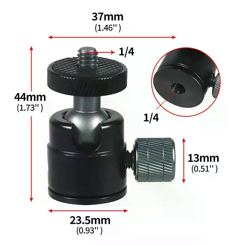 رأس كروي صغير مع 1/4 بوصة برغي جبل 360 دوار لكاميرا الفيديو DV LED دعامة إضاءة حامل كاميرا الحركة ثلاثي القوائم