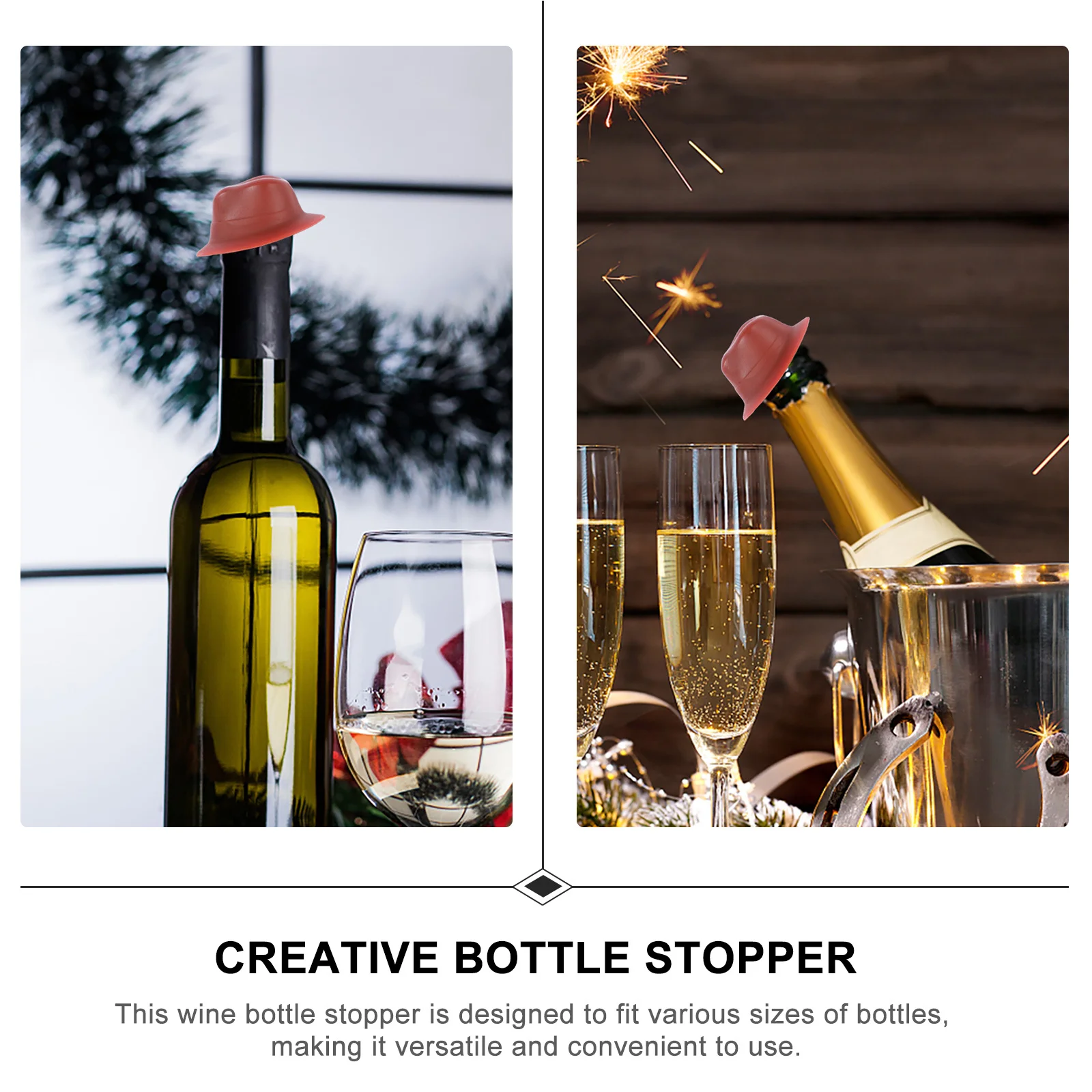 

Silicone Wine Bottle Stopper Cowboy Hat Shape Reusable Decorative Cap For Wine Whisky Liquor Bottles Fresh Keeping Novelty