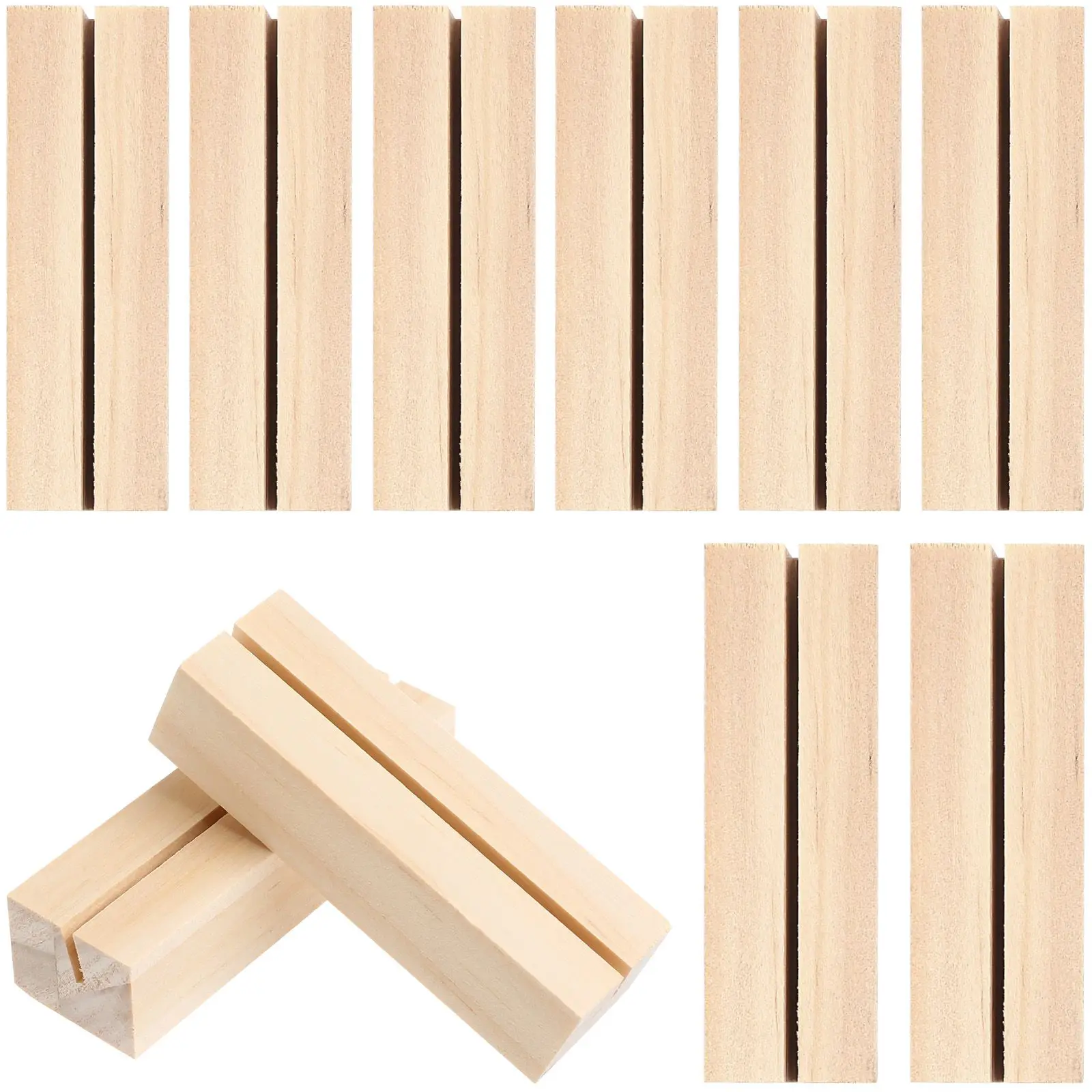 

25 Pcs Wooden Card Holder Photo Stand Memo Picture Display Home Office Banquet Wedding Table Number Rectangular Seat
