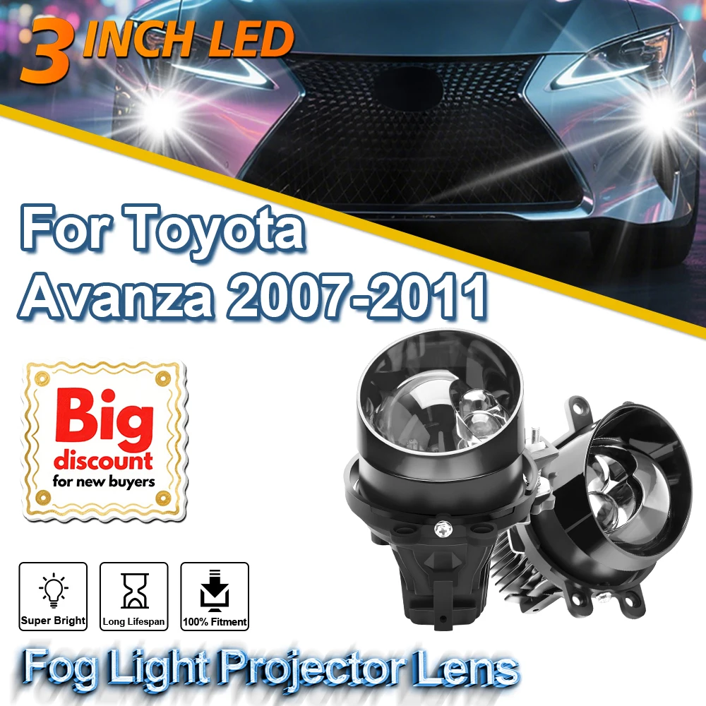 

ROADSUN 3.0 Inch Auto Fog Light Projector Lens Assembly LED High Low Beam Fog Lamp Bulb For Toyota Avanza 2007 2008 2009-2011