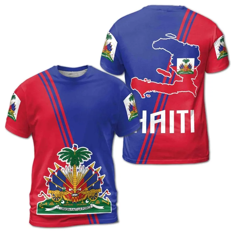 2026 Summer in Haiti Style Football Ports T-shirt Breathable Gym Loose Athletic Short Sleeve Tops Adult Child Casual T-shirt