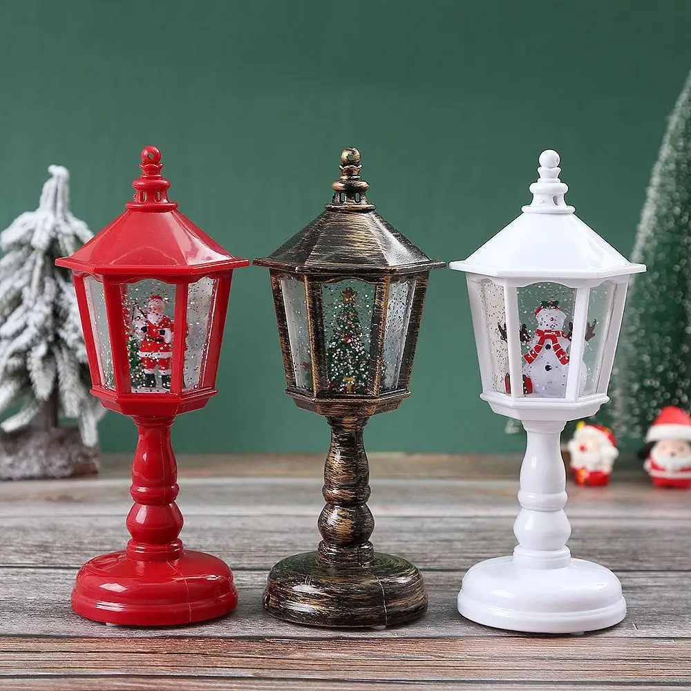 

Christmas Traditional Bubbles Lights Set Old Fashion Vintage Christmas Tree Snowman Santa Claus Lighting Holiday Decorations