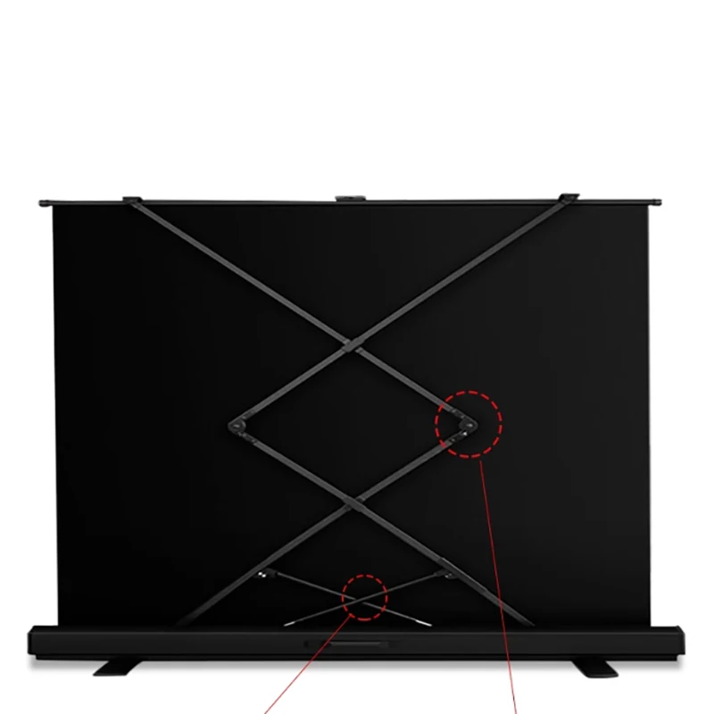 202684Inch Manual Pull Retractable Fiberglass Projection Screen 16:9 4K HD Portable Floor Standing Indoor/Outdoorpromote sales