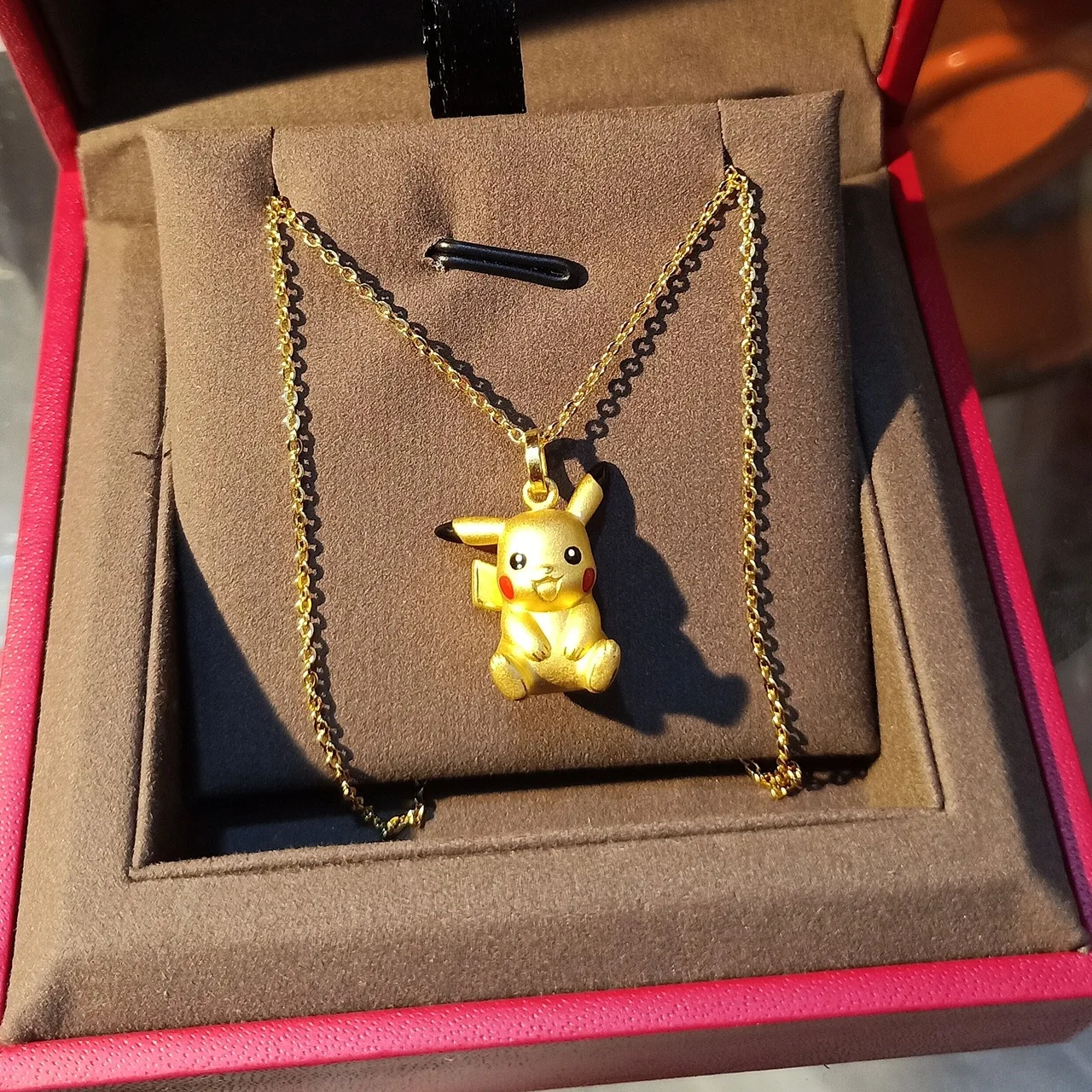 Pokémon Necklace Kawaii Golden Lightning Mouse Pendants Cartoon Figure Fans Collection Present Yellow Jewelry Sweater Chain Gift