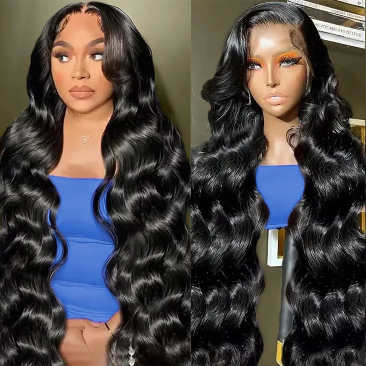 

220% 30 40-дюймовые человеческие волосы 13x6 HD Парик фронтальной части шнурка Объемная волна Бразильские человеческие волосы Парик фронта шнурка Предварительно выщипанный парик шнурка