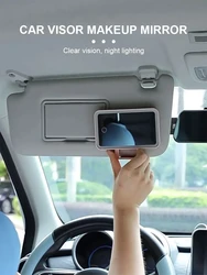 Car Interior Mirrors Sun Visor Plate LED Makeup Mirror for Girls Women Rechargeable Fill Light Universal Vanity Mirror