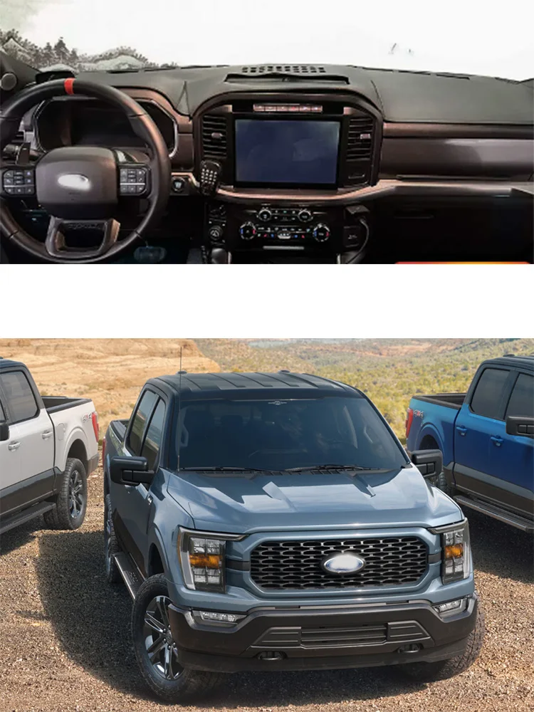 

For New 2023 Ford F-150 Raptor EV Accessories Dashmat Dashboard Cover Instrument Panel Sunscreen Protective Pad Dash Ornaments