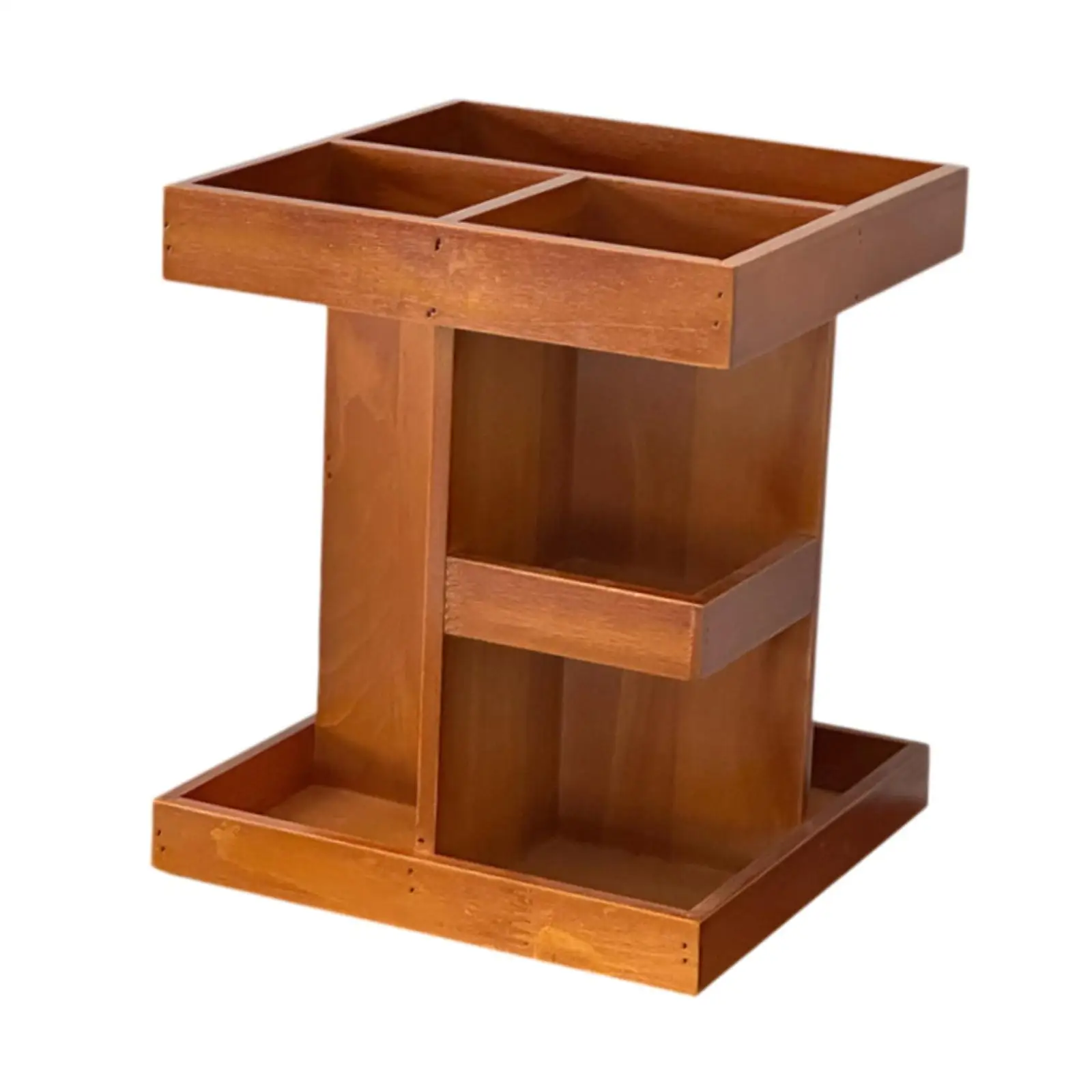 

Вращающийся на 360° органайзер для макияжа, деревянный держатель для макияжа для туалетного столика, настольной спальни