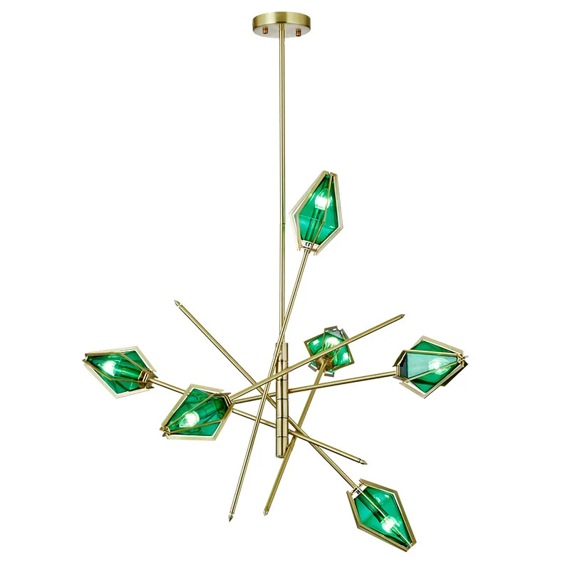 

Italian postmodern simple diamond lamp Nordic glass designer model room hotel restaurant decoration chandelier