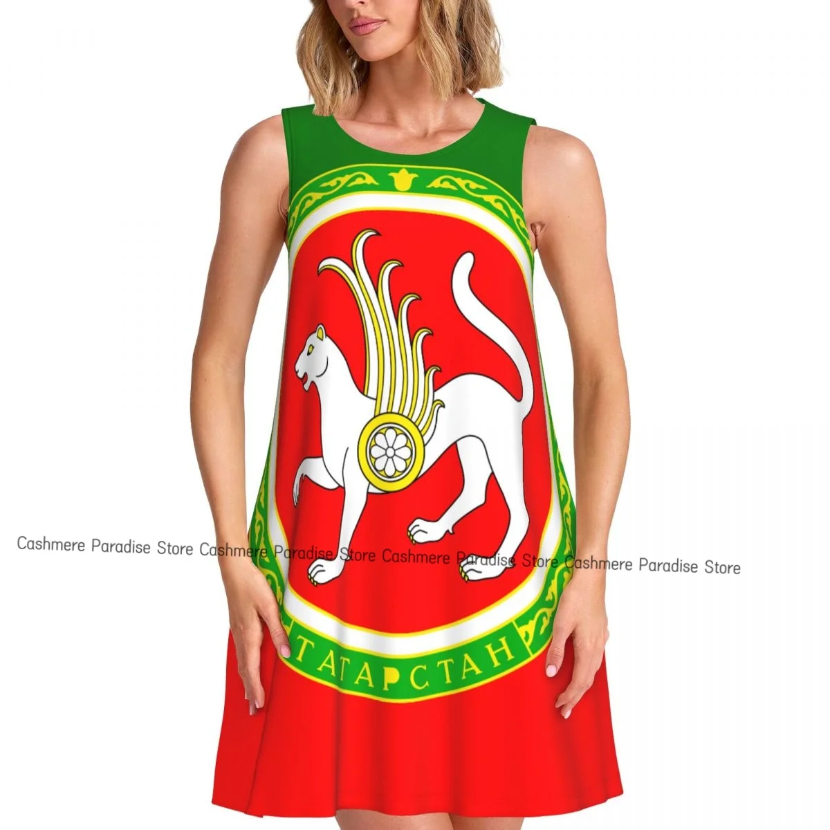 Robes d'été pour femmes, t-shirt de plage, sans manches, drapeau du Tatarstan, décontracté, ample, débardeur, 2025