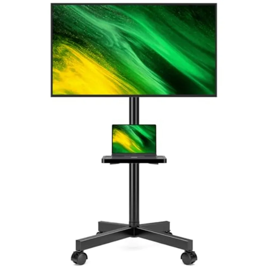 

Мобильная подставка для телевизоров с диагональю 23-60 дюймов (LCD/LED, плоские/изогнутые экраны), тележка для ТВ, выдерживает до 35 кг, с регулировкой наклона и высоты