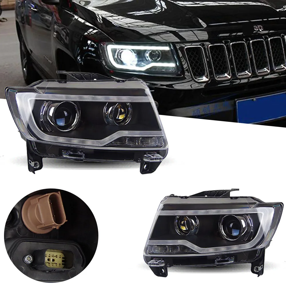 

Car Styling Headlights for Jeep Compass LED Headlight 2011-2016 Head Lamp DRL Signal Projector Lens Automotive Accessories