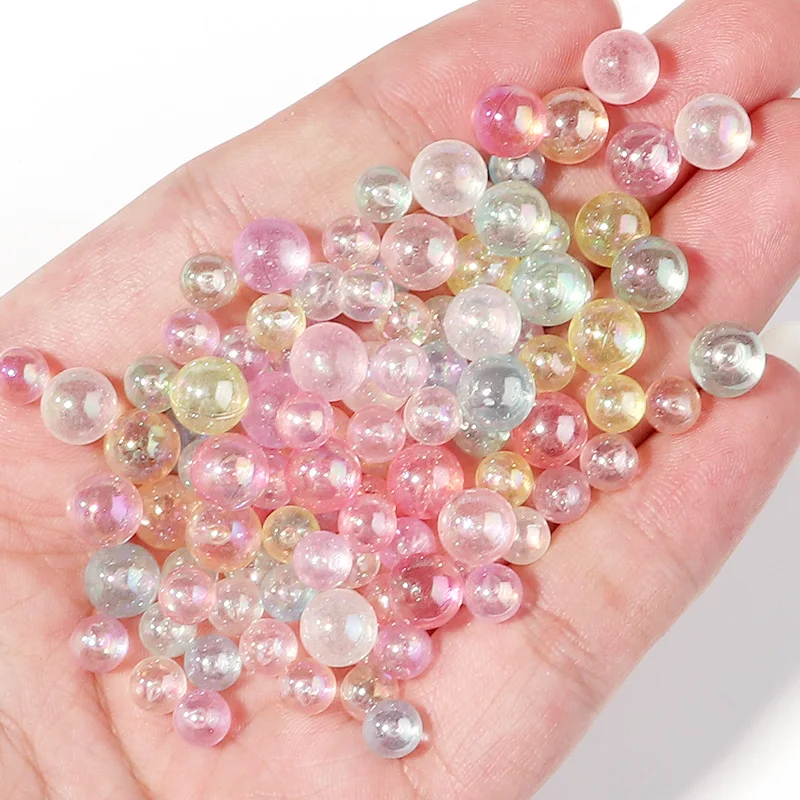 100-200pcs 6/8/10mm ABS Imitation Pearl With No Hole Colorful Pearls Round Acrylic Imitation Pearl DIY For Jewelry Making Craft