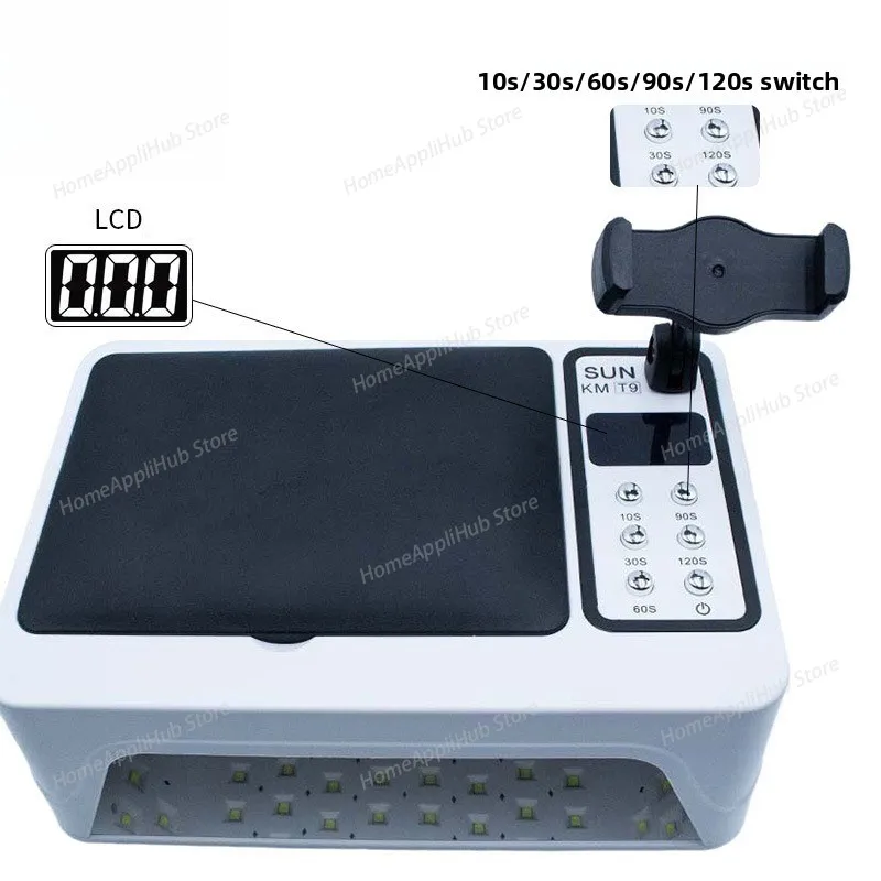Nail Art LED Lamp with Hand Pillow for Press - on Nails, Double - Hand UV Curing Lamp, 96W High Power manicure set nails tools