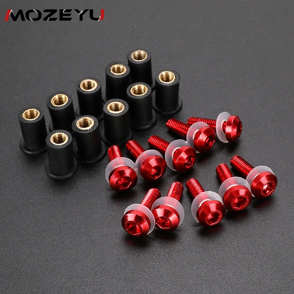 

M5 10PCS Fairing Bolts Kits Windshield Screw Rubber Nuts FOR Honda XL650 600 700 1000 125V Transalp Varadero XRV 750 Accessories