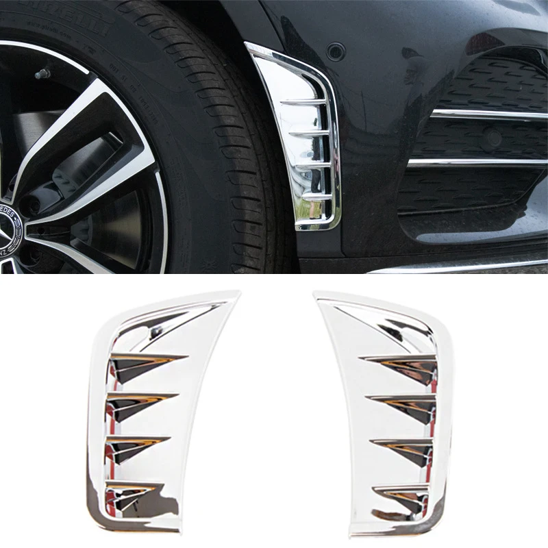 ABS Car 2Pc Front Fog Light Lamp Strips Side Fender Air Vent Outlet Cover Trim Frame for Mercedes Benz GLC Class