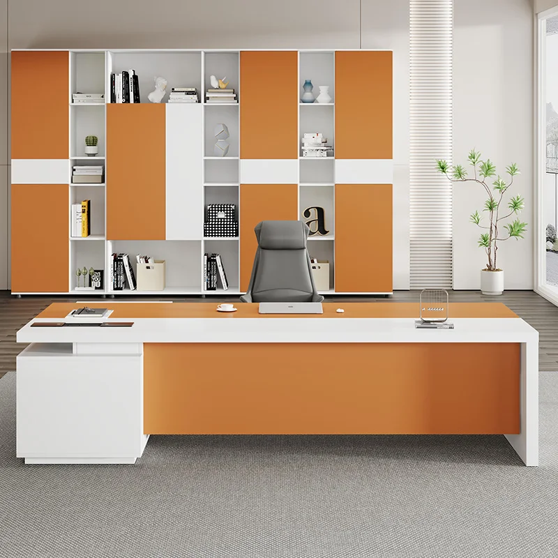 

Conference Minimalist Office Desk Organizer Drawers Designer Quality Office Desk Light Luxury Modern Escritorio Office Furniture