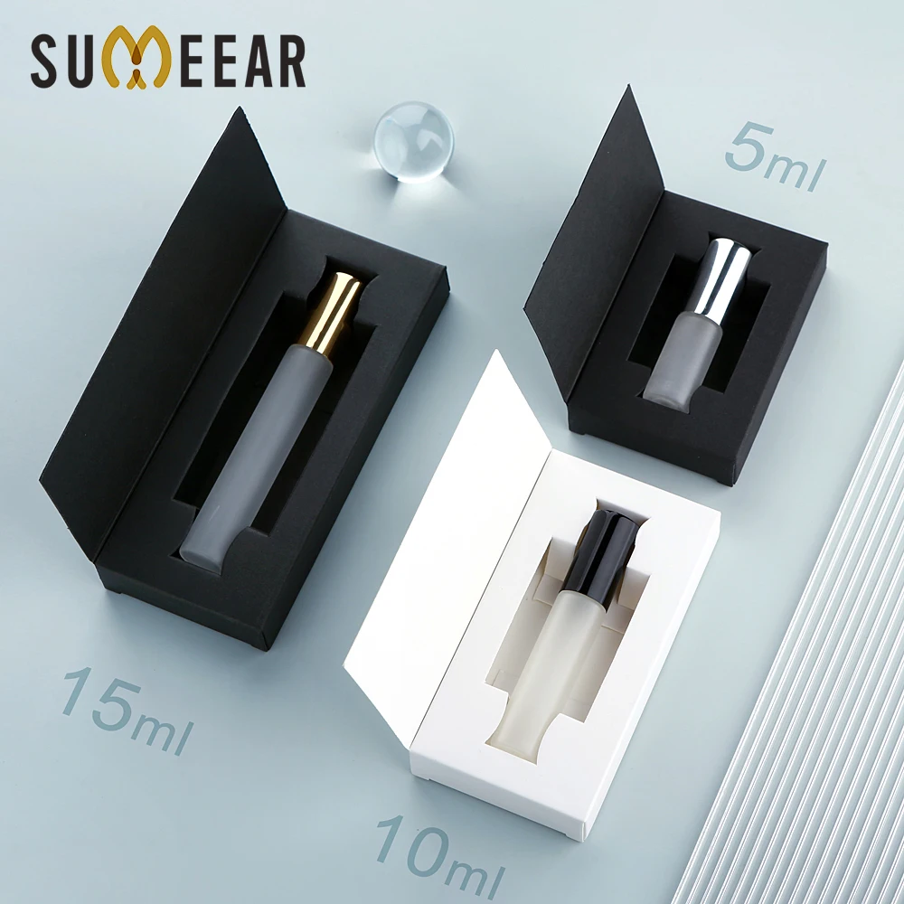 

50Pcs 5/10/15ml Gold/Silver/Black Aluminum Sprayer Fine Mist Frosted Glass Perfume Sprayers, Multi-Sizes, Eco-Reusable, w/Boxes