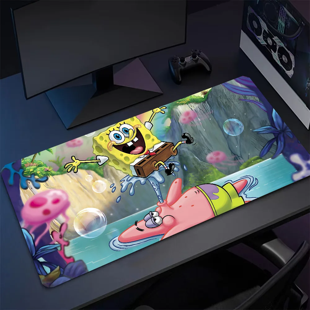 Cartoon S-spongebob Mousepad Large Gaming Mouse Pad LockEdge Thickened Computer Keyboard Table Desk Mat