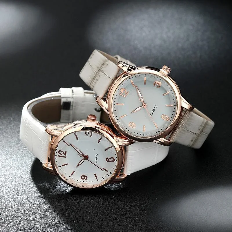 Casual Round Pointer Quartz Watch Ladies Fashion Analog PU Leather Wristwatch For Women Girls Students image 5