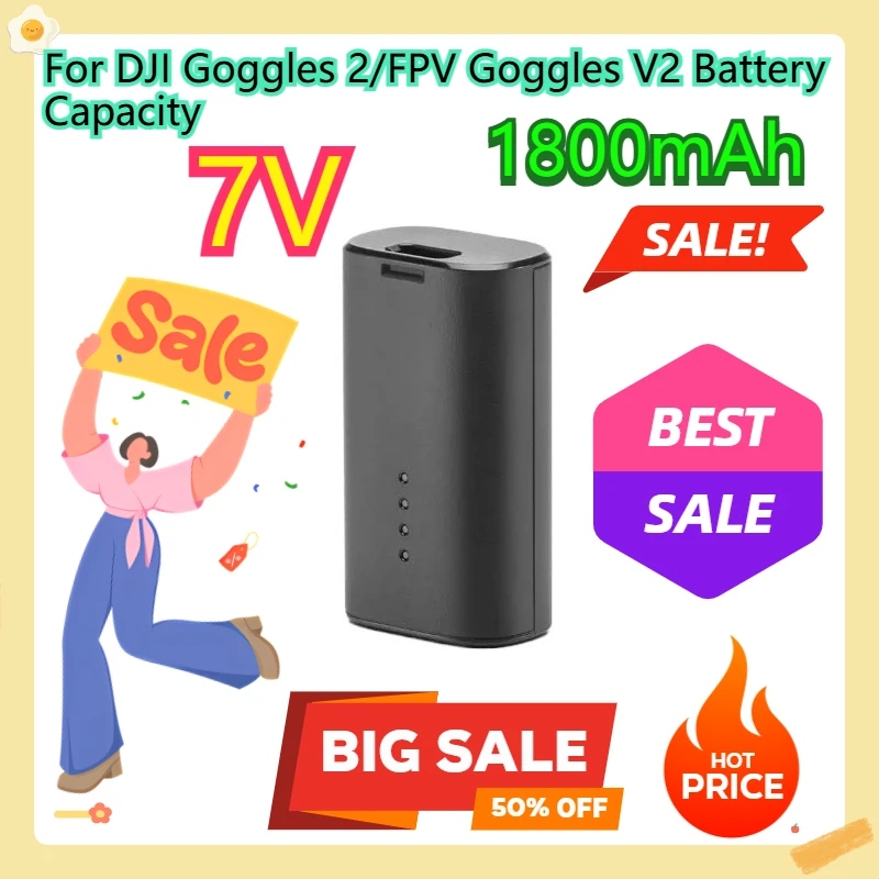 

For DJI Goggles 2/FPV Goggles V2 Battery Capacity 1800mAh