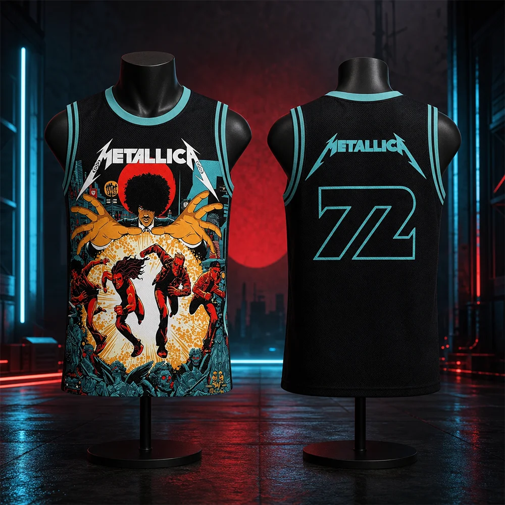 Metallica M72 European Tour 2026 Men's And Women's Basketball Jersey Summer Quick Dry Breathable Parent-Child Matching Vest