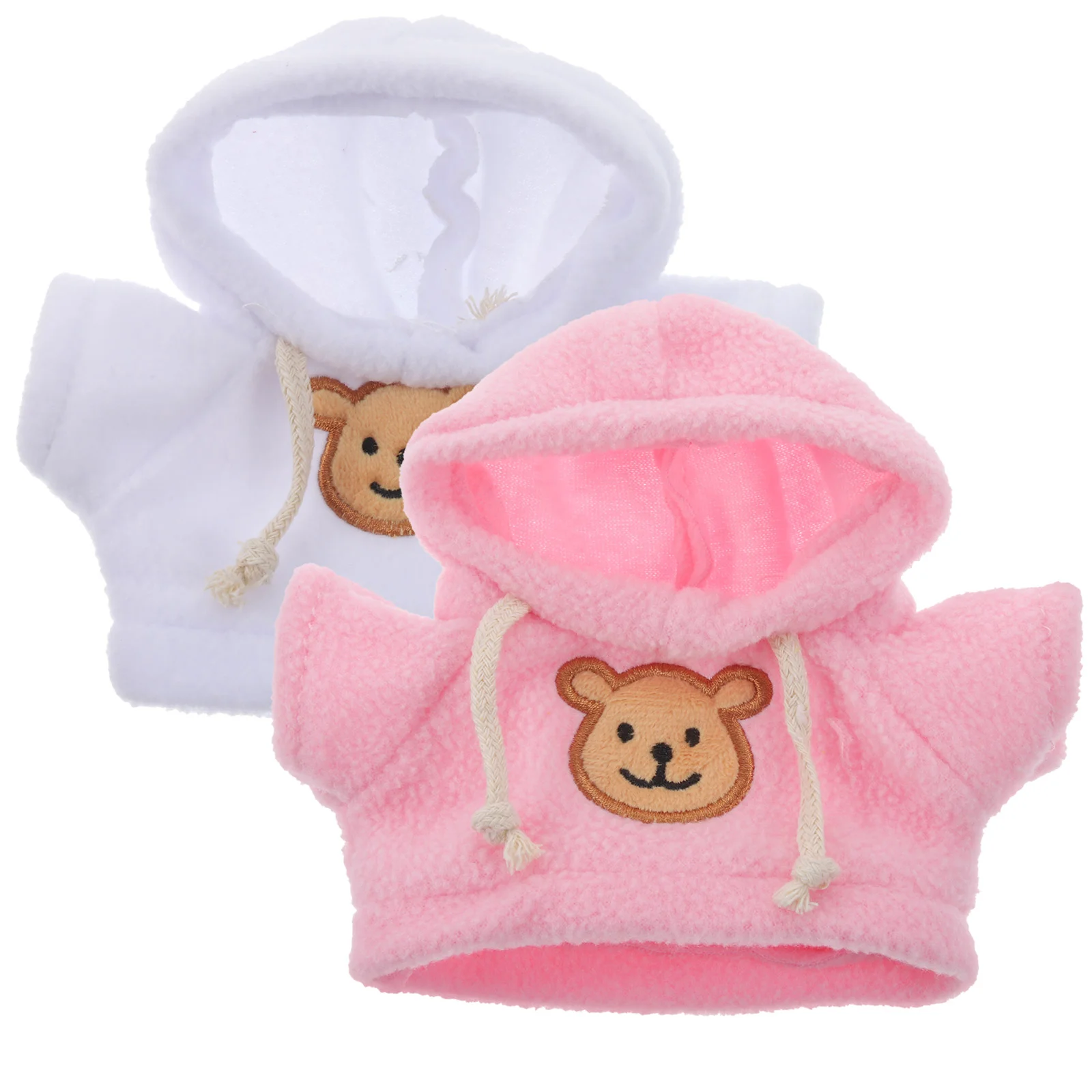 2 Pcs Plush Stuffed Animal Clothes Dress Up Costume Bear Hoodies DIY Accessories Toy