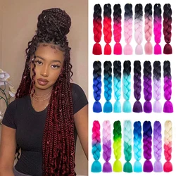 24inch 100g 1Pcs Synthetic Braiding Hair Extensions for Women Ombre Jumbo Braiding Hair Extensions for Twist Crochet Braids