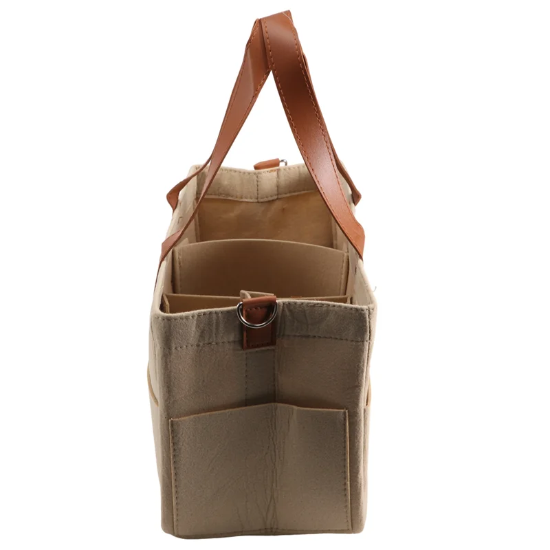 YSUN-Keranjang Organizer Penyimpanan Bayi dari Kain Felt, Tas Popok Bayi dengan Pegangan, Tempat Ganti Popok, Tas Penyimpanan Anak