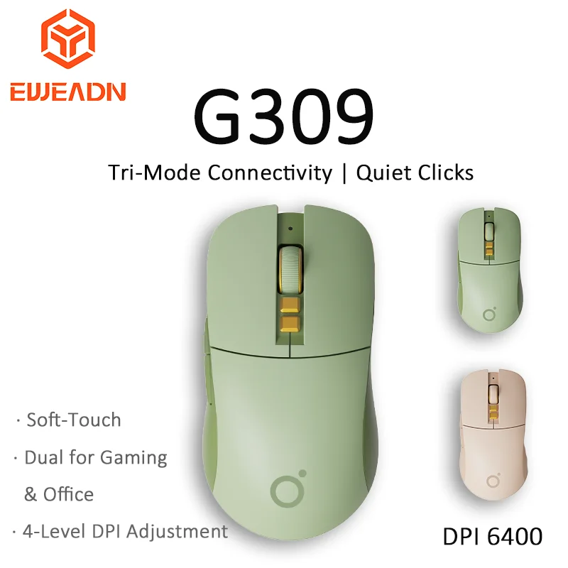 

EWEADN G309 2.4G/Bluetooth Wireless Silent Mouse, DPI 6400, Rechargeable, Laptop, PC, Office and Gaming