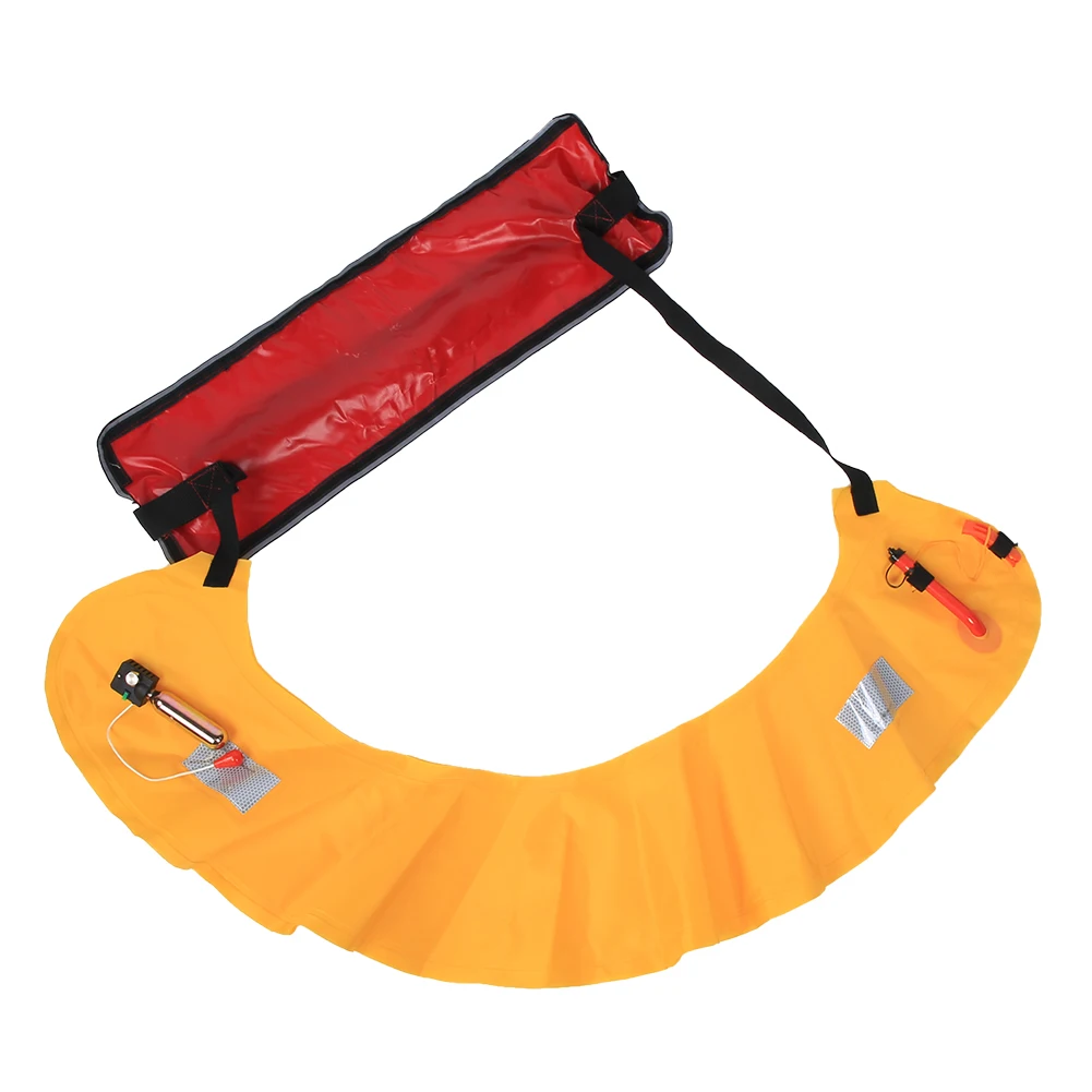 Life Buoy Waist Belt, Portable Adults Inflatable Life Jacket Waist Belt with Reflective Tapes and Whistle for Fishing Swimming