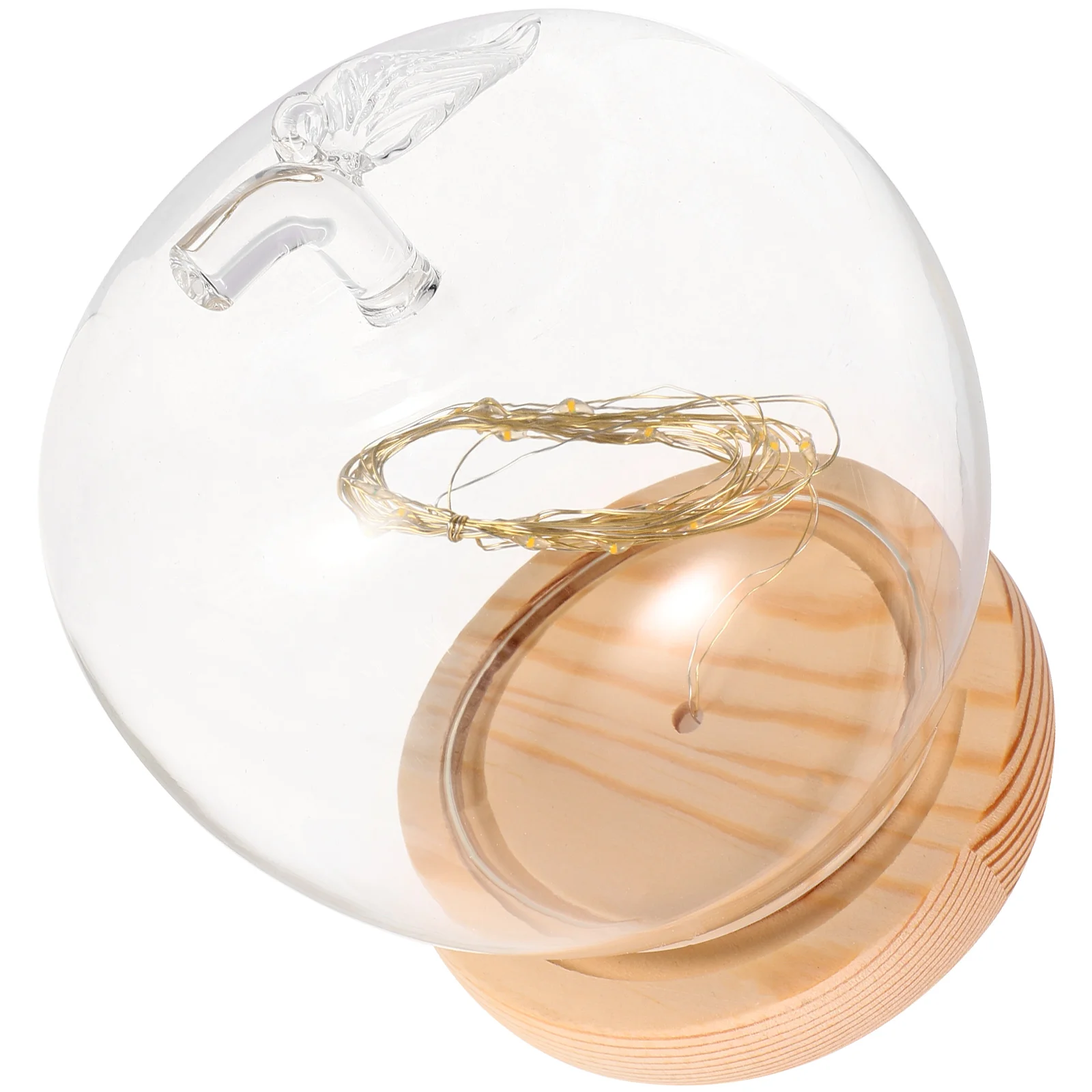 

Apple Glass Cover Dome Glowing Base Apples-shape Decor Lighted Clay Crafts Glass Display Case Transparent Cover Christmas 2023