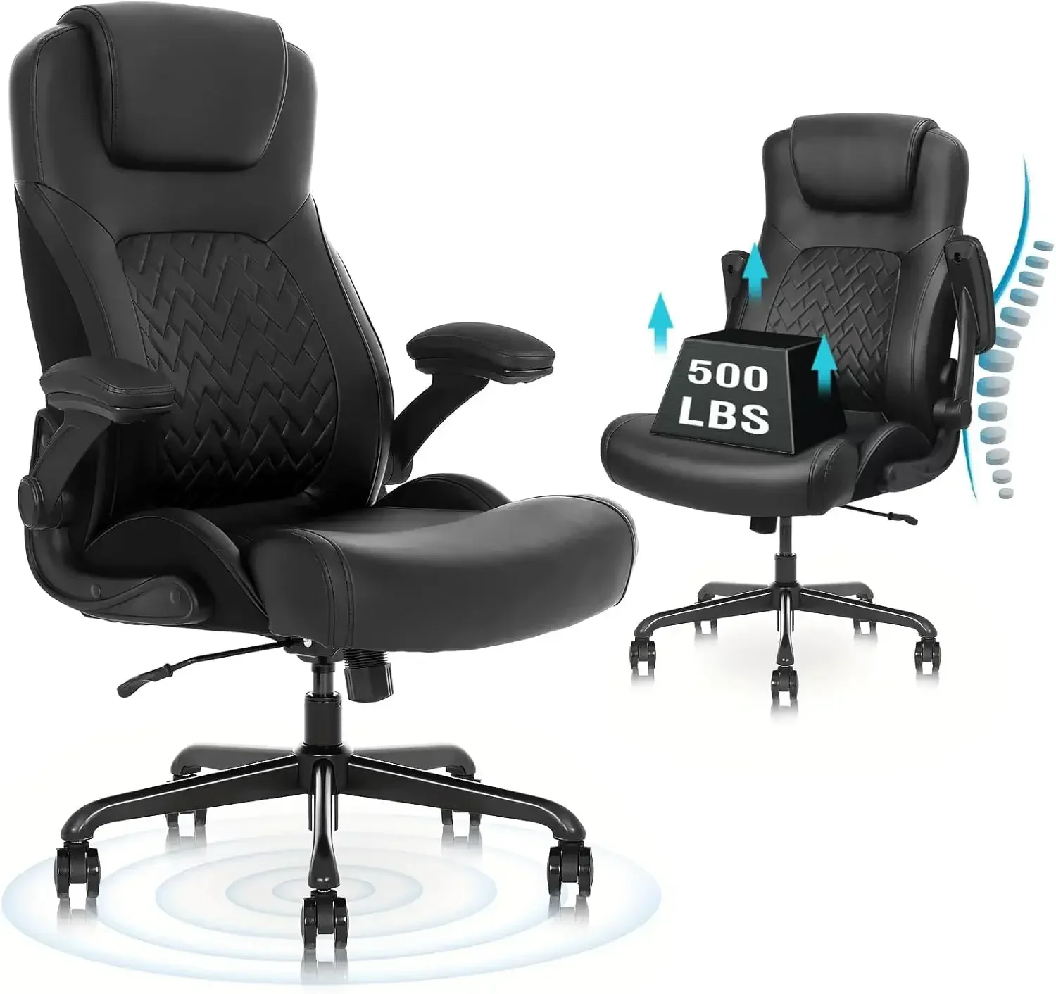 

Flysky Executive Ergonomic Office Chair - Big and Tall Office Chair for Heavy People, PU Leather Computer Desk Chair